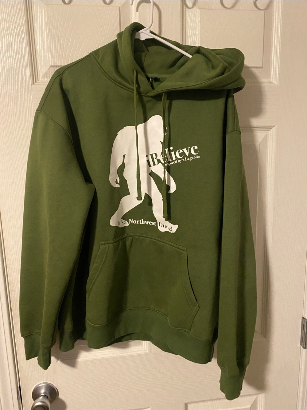 I believe Olive Green Graphic Pullover Bigfoot Hoodie